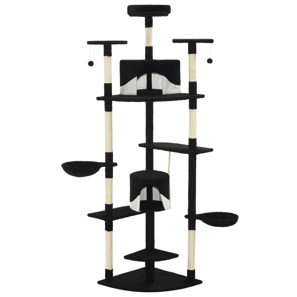 Vidaxl -Katzenkratzerpfosten mit Sisal -Kratzern 203 cm schwarz und weiß