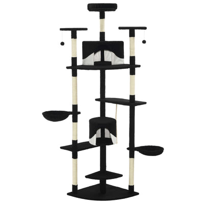 Vidaxl -Katzenkratzerpfosten mit Sisal -Kratzern 203 cm schwarz und weiß