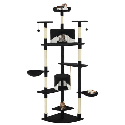 Vidaxl -Katzenkratzerpfosten mit Sisal -Kratzern 203 cm schwarz und weiß