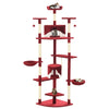 Vidaxl -Katzenkratzerpfosten mit Sisal -Kratzern 203 cm rot und weiß