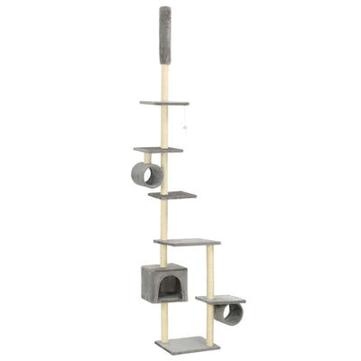 VIDAXL -Katzenkratzerpfosten mit Sisal -Kratzern 260 cm Grau