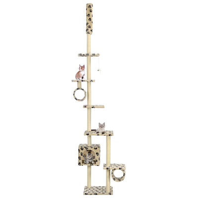 VIDAXL -Katzenkratzerpost mit Sisal -Kratzer -Posts 260 cm Pootprints Beige