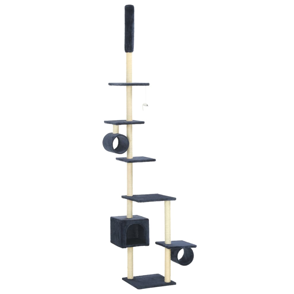 Vidaxl -Katzenkratzerpfosten mit Sisal -Kratzern 260 cm dunkelblau