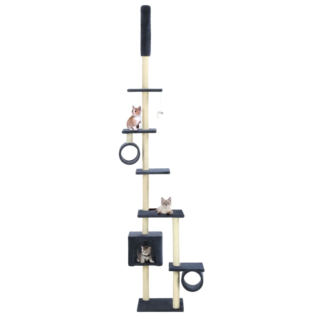 Vidaxl -Katzenkratzerpfosten mit Sisal -Kratzern 260 cm dunkelblau
