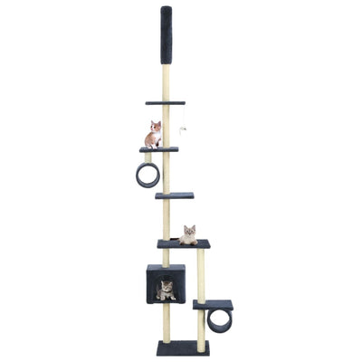 Vidaxl -Katzenkratzerpfosten mit Sisal -Kratzern 260 cm dunkelblau