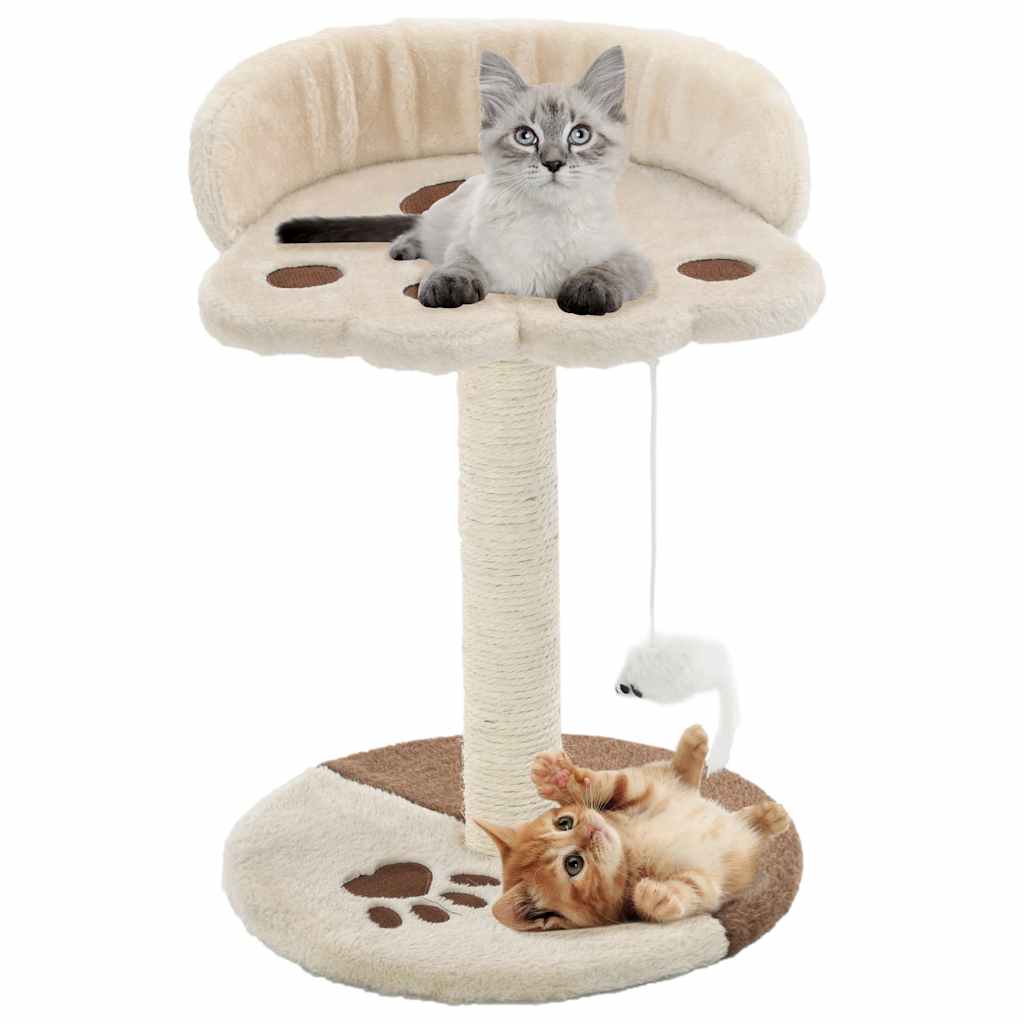 Vidaxl -Katzenkratzerpfosten mit Sisal -Kratzer nach 40 cm Beige und braun