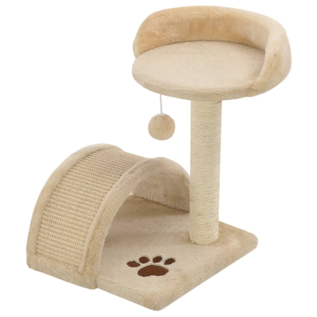 Vidaxl -Katzenkratzerpfosten mit Sisal -Kratzer nach 40 cm Beige und braun