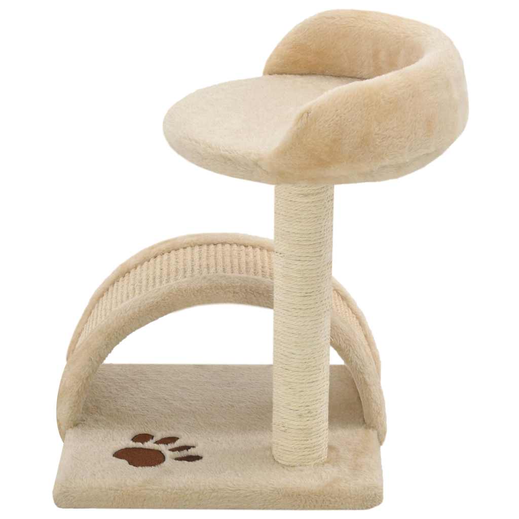 Vidaxl -Katzenkratzerpfosten mit Sisal -Kratzer nach 40 cm Beige und braun
