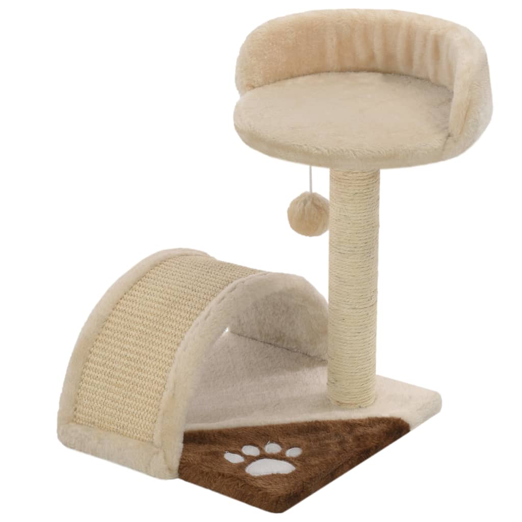 Vidaxl -Katzenkratzerpfosten mit Sisal -Kratzer nach 40 cm Beige und braun