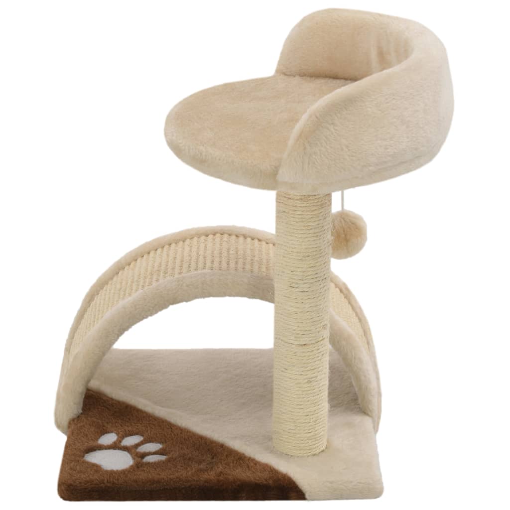 Vidaxl -Katzenkratzerpfosten mit Sisal -Kratzer nach 40 cm Beige und braun