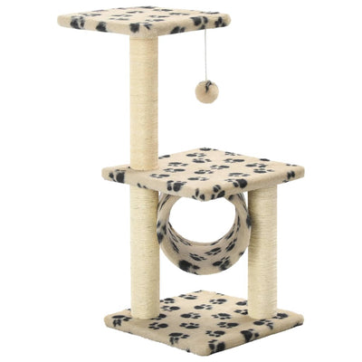Vidaxl Katzenkratzbaum mit Sisalkratzbäumen 65 cm Pfotenabdrücke Beige
