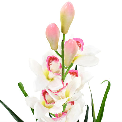 VIDAXL Künstliche Pflanze mit Topf -Cymbidium -Orchidee 100 cm Grün
