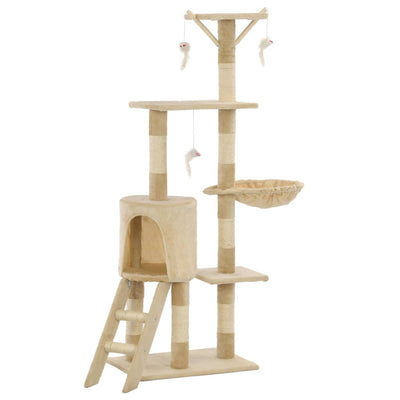 Vidaxl -Katzenkratzerpfosten mit Sisal -Kratzer -Pfosten 138 cm Beige