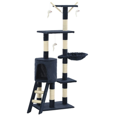 Vidaxl -Katzenkratzerpfosten mit Sisal -Kratzern 138 cm dunkelblau