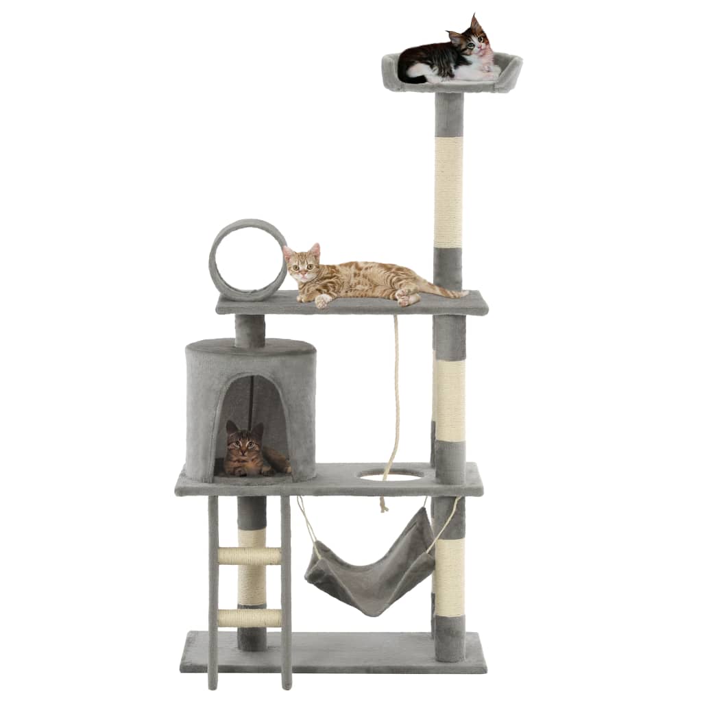 Vidaxl Cat Scraping Post mit Sisal -Kratzern 140 cm Grau