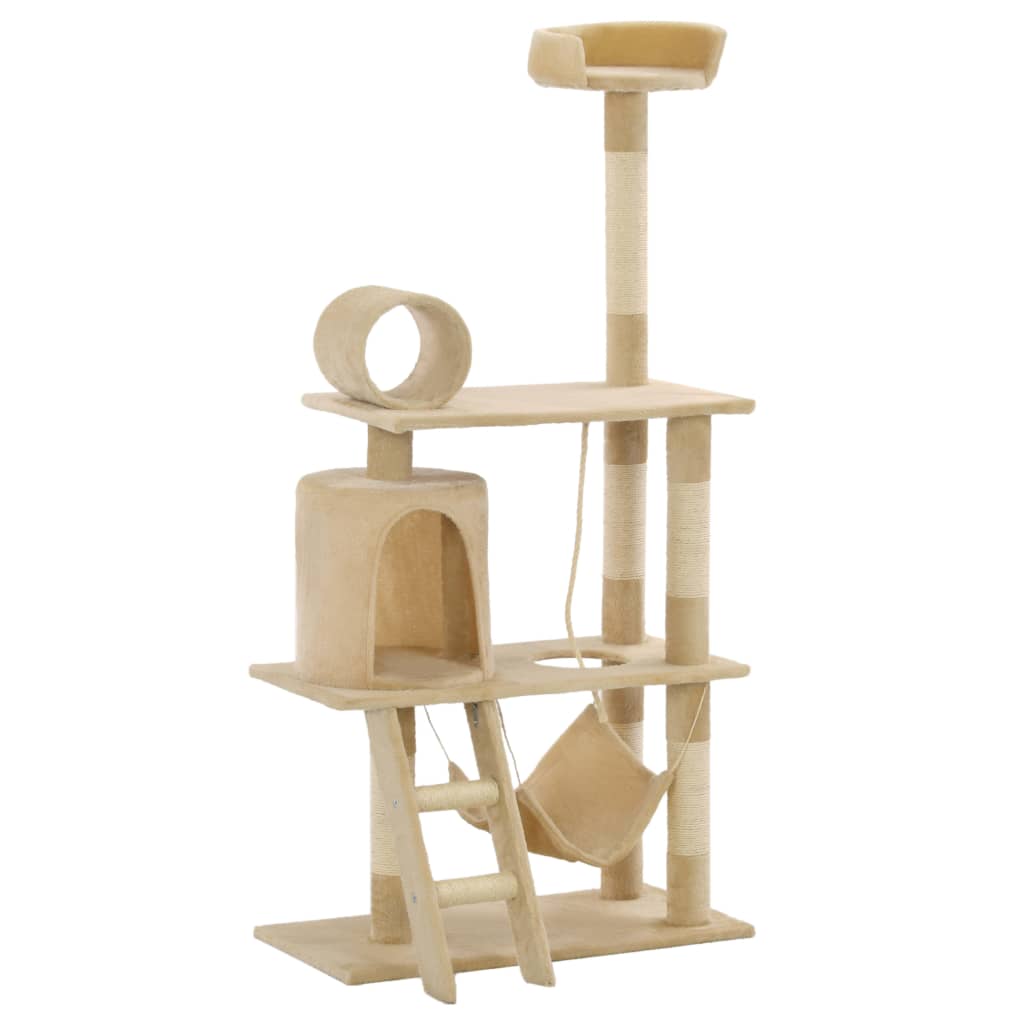 Vidaxl -Katzenkratzerpfosten mit Sisal -Kratzerposten 140 cm Beige