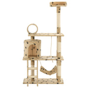 VIDAXL -Katzenkratzerpost mit Sisal -Kratzer -Posts 140 cm Pootprint Beige - afbeelding 2