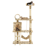 VIDAXL -Katzenkratzerpost mit Sisal -Kratzer -Posts 140 cm Pootprint Beige - afbeelding 1