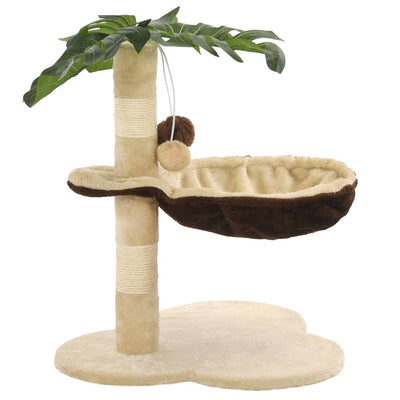 Vidaxl -Katzenkratzerpfosten mit Schwesternkratzer nach 50 cm Beige und braun