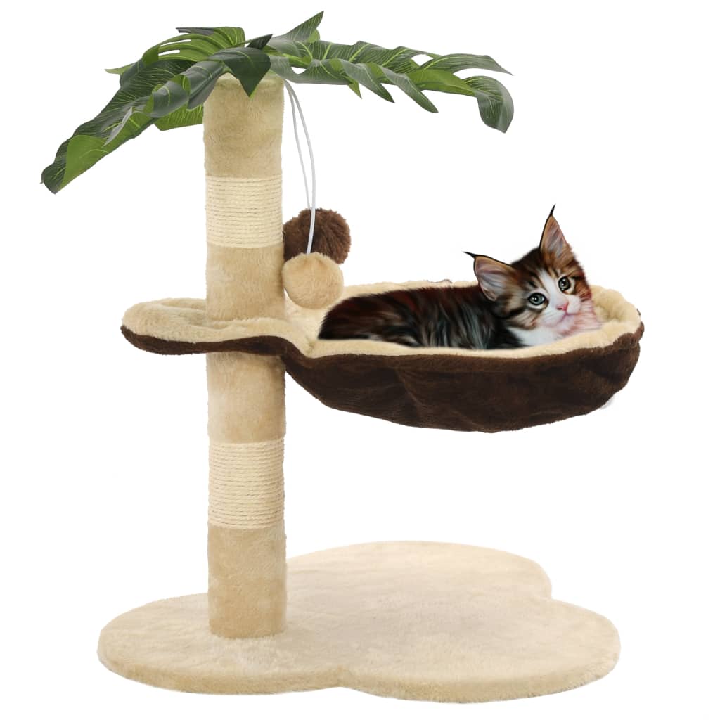 Vidaxl -Katzenkratzerpfosten mit Schwesternkratzer nach 50 cm Beige und braun