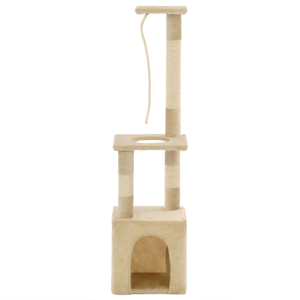 VIDAXL -Katzenkratzerpost mit Sisal -Kratzer -Pfosten 109 cm Beige
