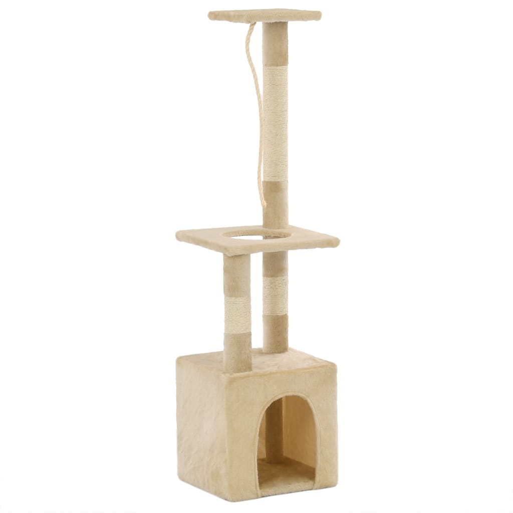 VIDAXL -Katzenkratzerpost mit Sisal -Kratzer -Pfosten 109 cm Beige