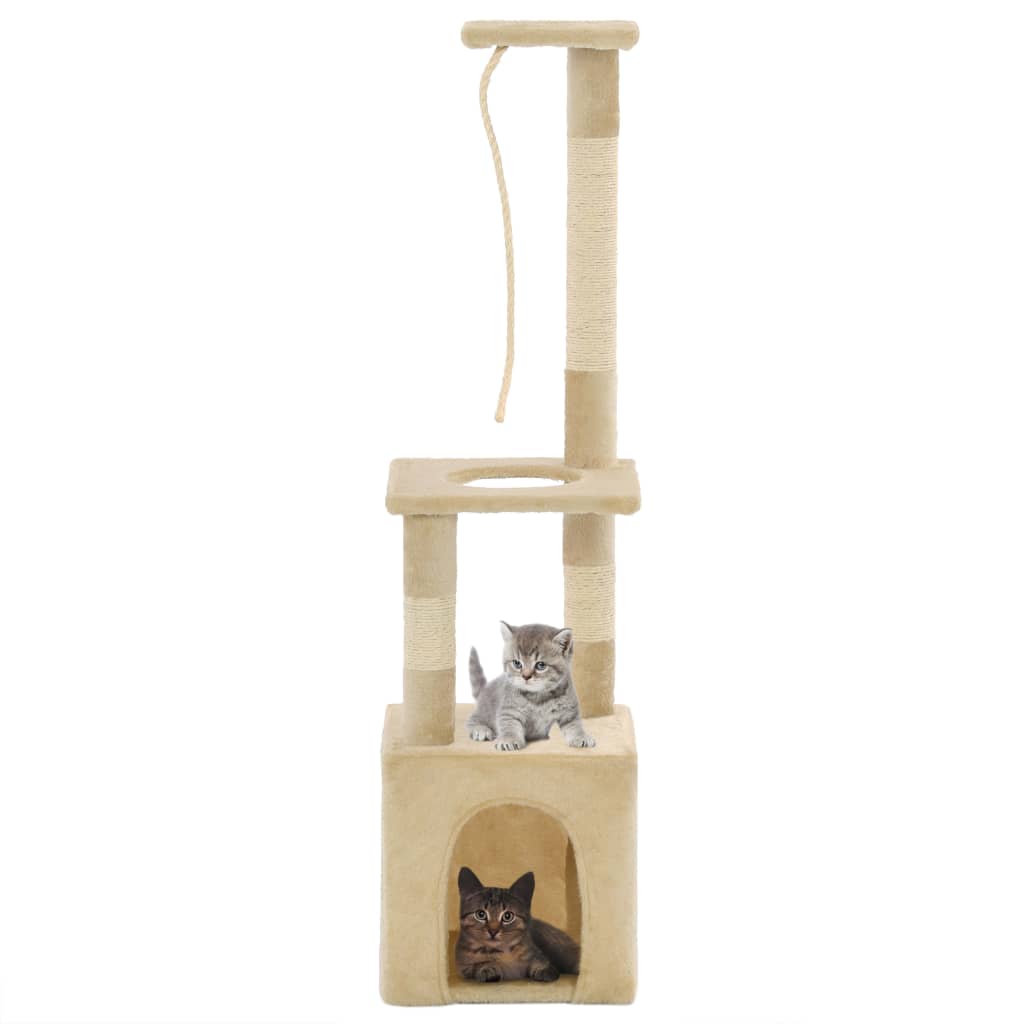 VIDAXL -Katzenkratzerpost mit Sisal -Kratzer -Pfosten 109 cm Beige