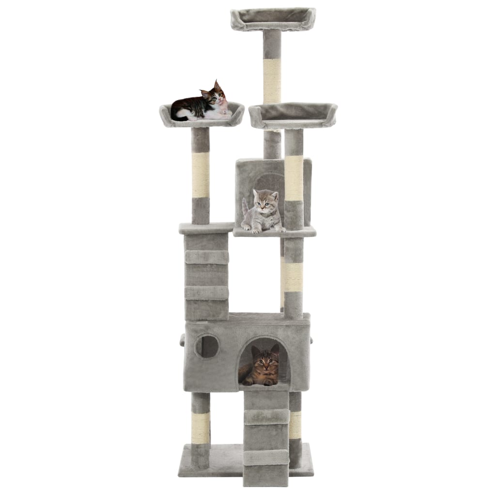 Vidaxl Cat Scraping Post mit Sisal -Kratzern 170 cm Grau