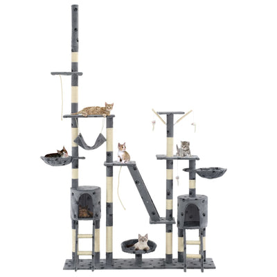 Vidaxl-Katzenpol mit Sisal-Kratzerpfosten 230-250 cm Pootprints Grau