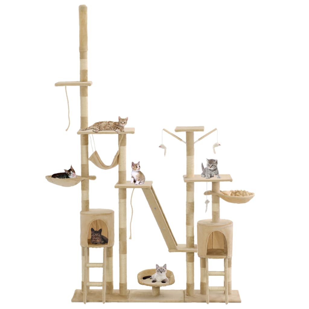 VIDAXL-Katzenkratzerpfosten mit Sisal-Kratzern 230-250 cm Beige