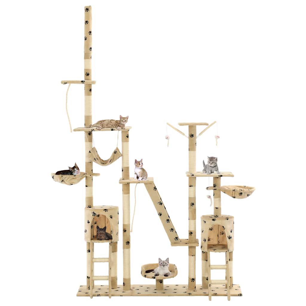 Vidaxl-Katzenpol mit Sisal-Kratzer-Pfosten 230-250 cm Pootprints Beige