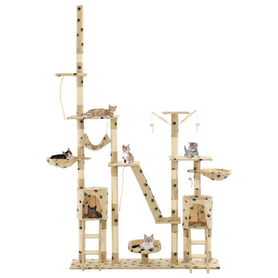 Vidaxl-Katzenpol mit Sisal-Kratzer-Pfosten 230-250 cm Pootprints Beige