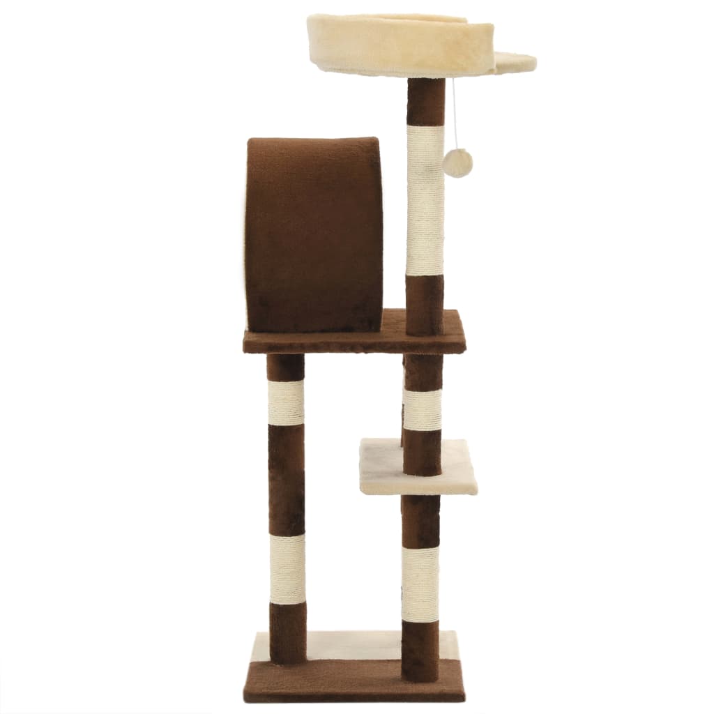 Vidaxl -Katzenkratzerpfosten mit Sisal -Kratzern 127 cm Beige und braun