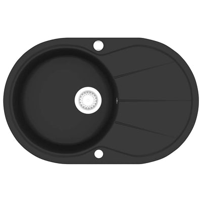 Vidaxl Sink Oval Einschale Granitschwarz