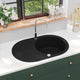 Vidaxl Sink Oval Einschale Granitschwarz