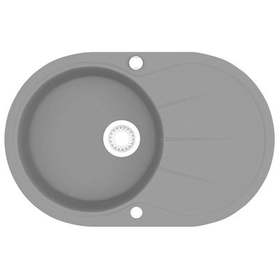Vidaxl Sink Oval Einschale Granitgrau