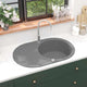 Vidaxl Sink Oval Einschale Granitgrau