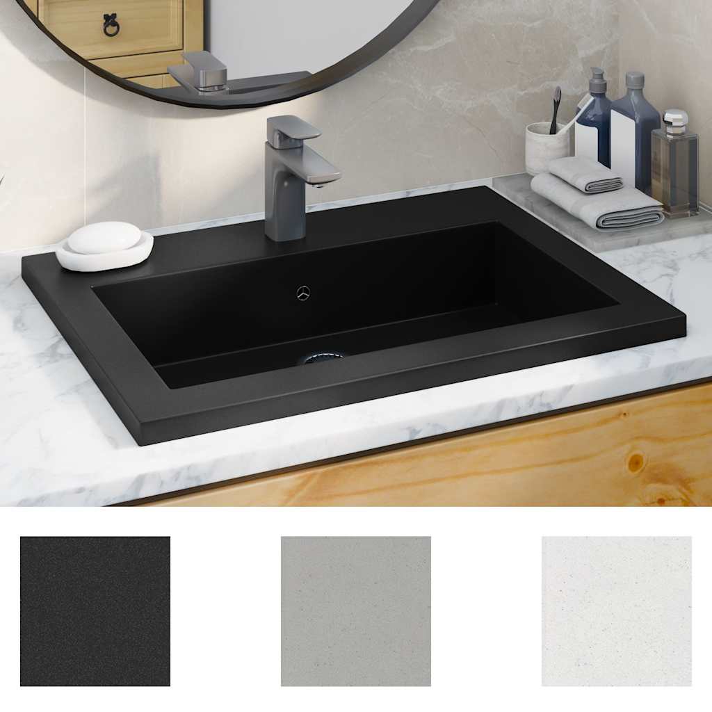 Vidaxl Washbeer 600x450x120 mm Granit schwarz
