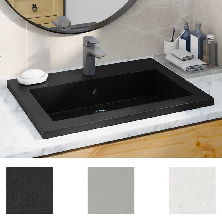 Vidaxl Washbeer 600x450x120 mm Granit schwarz