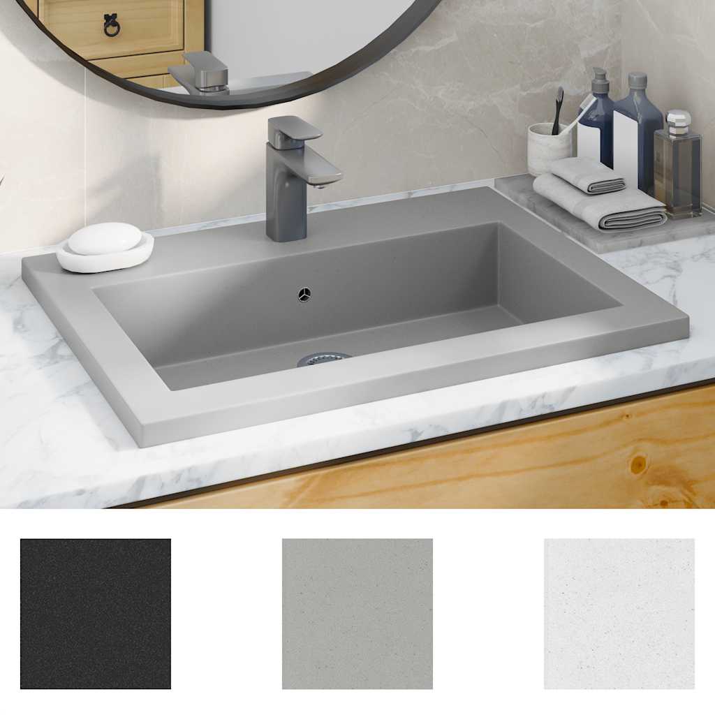 Vidaxl Washbeer 600x450x120 mm Granitgrau