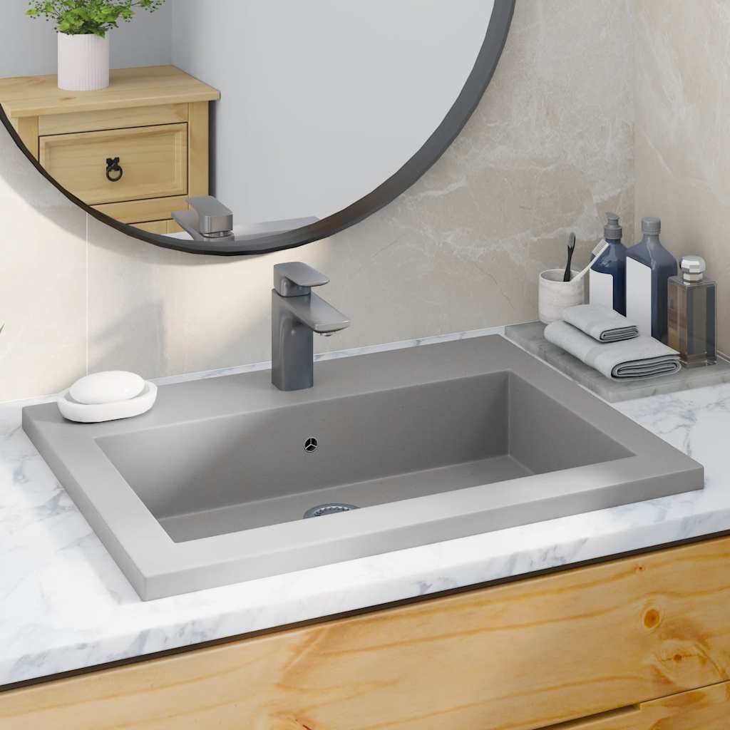 Vidaxl Washbeer 600x450x120 mm Granitgrau