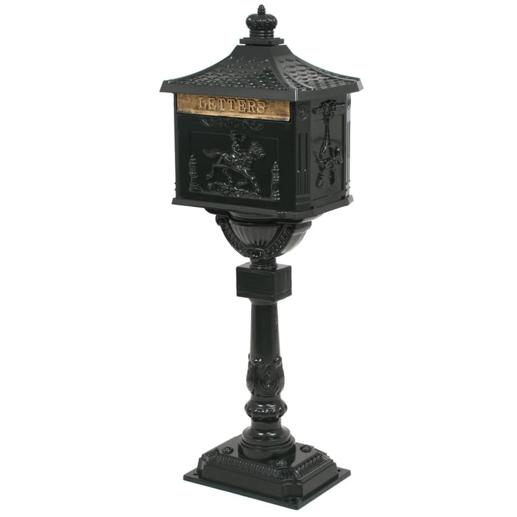 Vidaxl Standing Letterbox Vintage Style Rost -resistantes Aluminiumgrün
