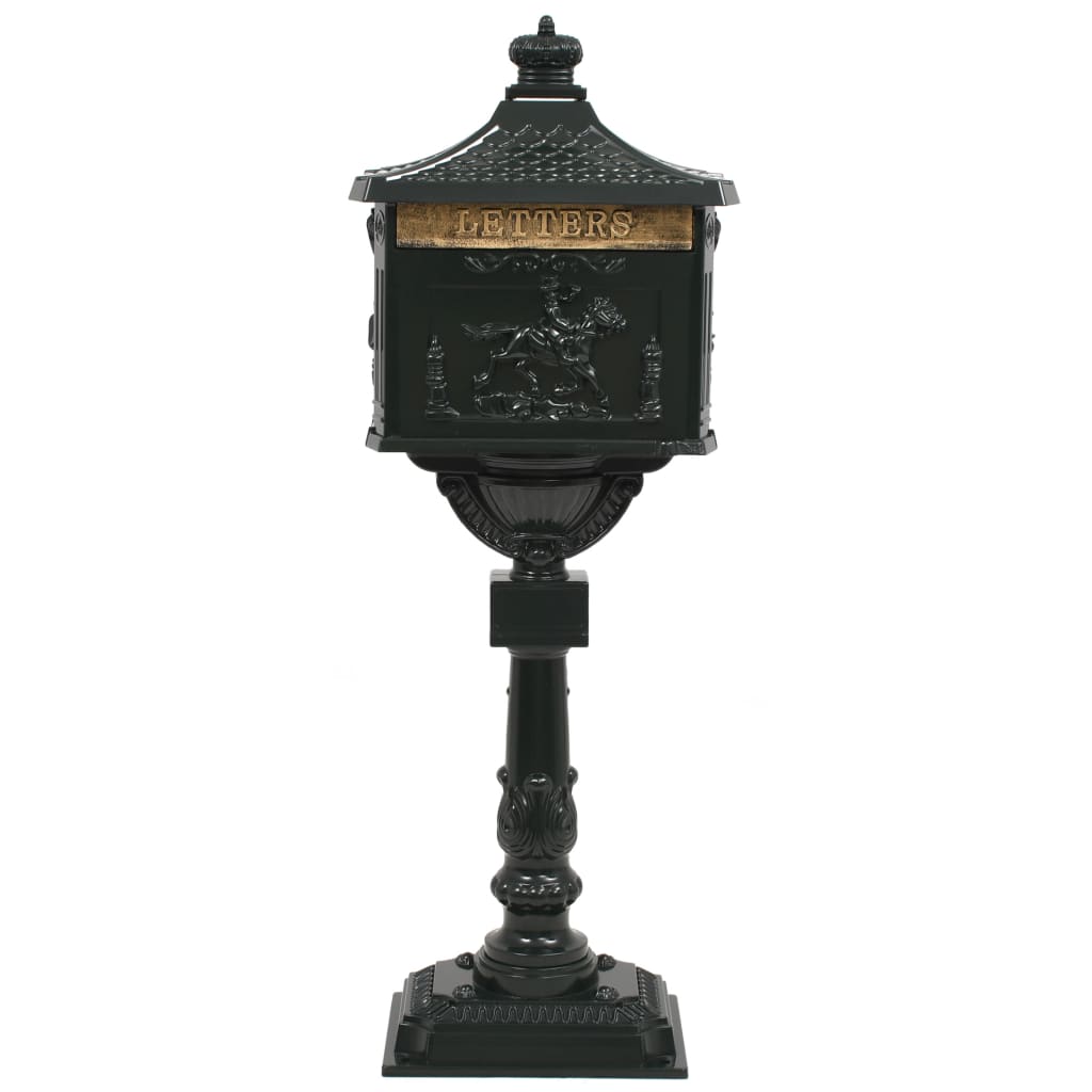 Vidaxl Standing Letterbox Vintage Style Rost -resistantes Aluminiumgrün