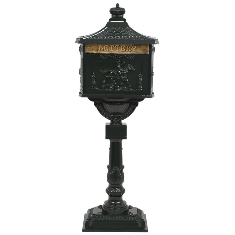 Vidaxl Standing Letterbox Vintage Style Rost -resistantes Aluminiumgrün