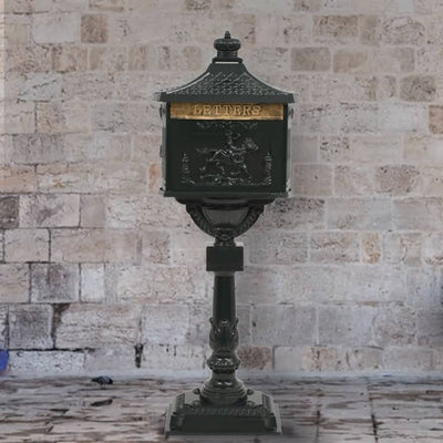 Vidaxl Standing Letterbox Vintage Style Rost -resistantes Aluminiumgrün
