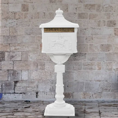 Vidaxl Standing Letterbox Vintage Style Rost -resistantes Aluminium weiß