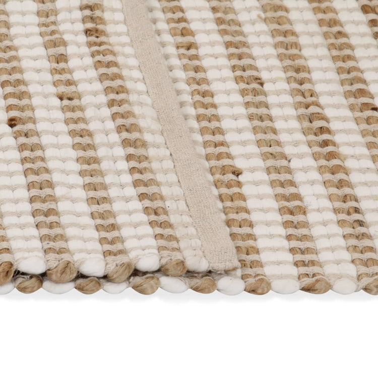 Vidaxl Teppich 120x180 cm Hand -gehobenes Jute Natural and White