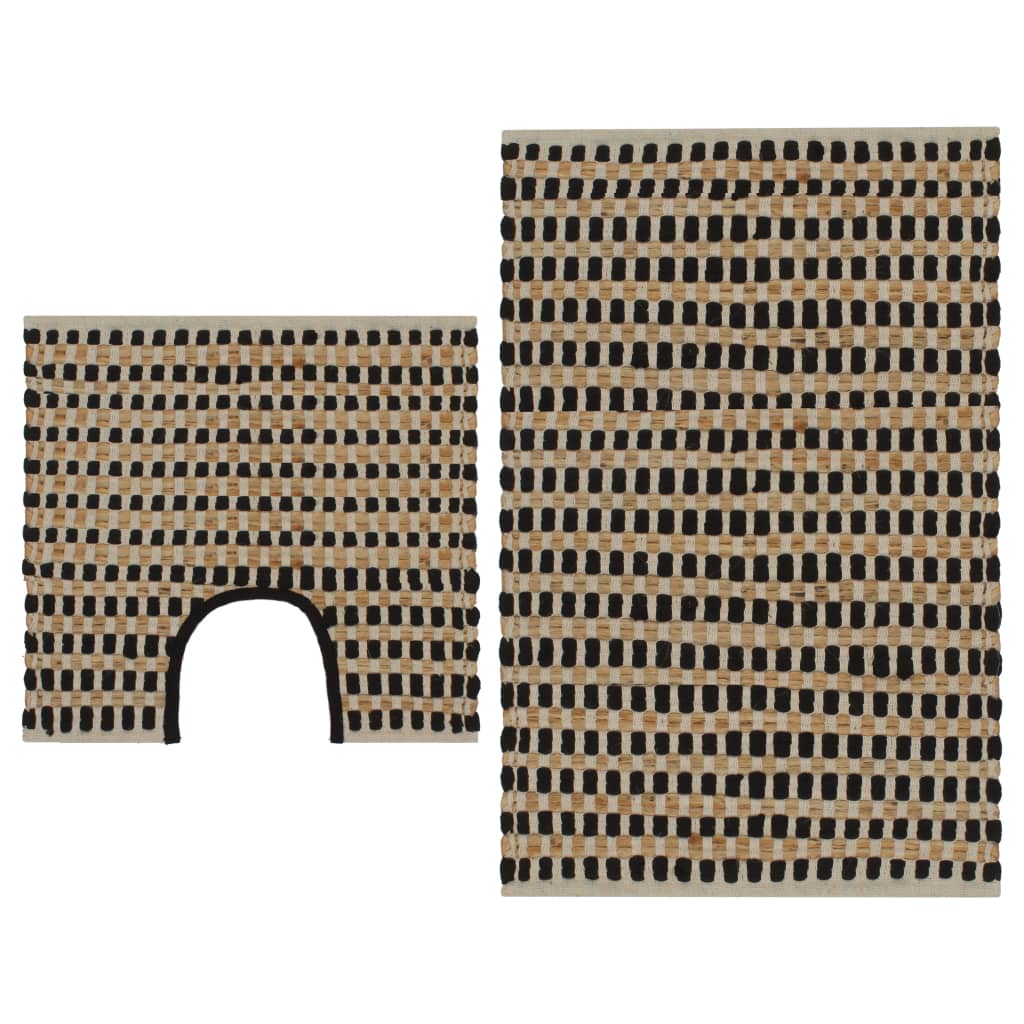 Vidaxl Bademattierungshandhand -Hand -Jute und Staub natürlicher und schwarz