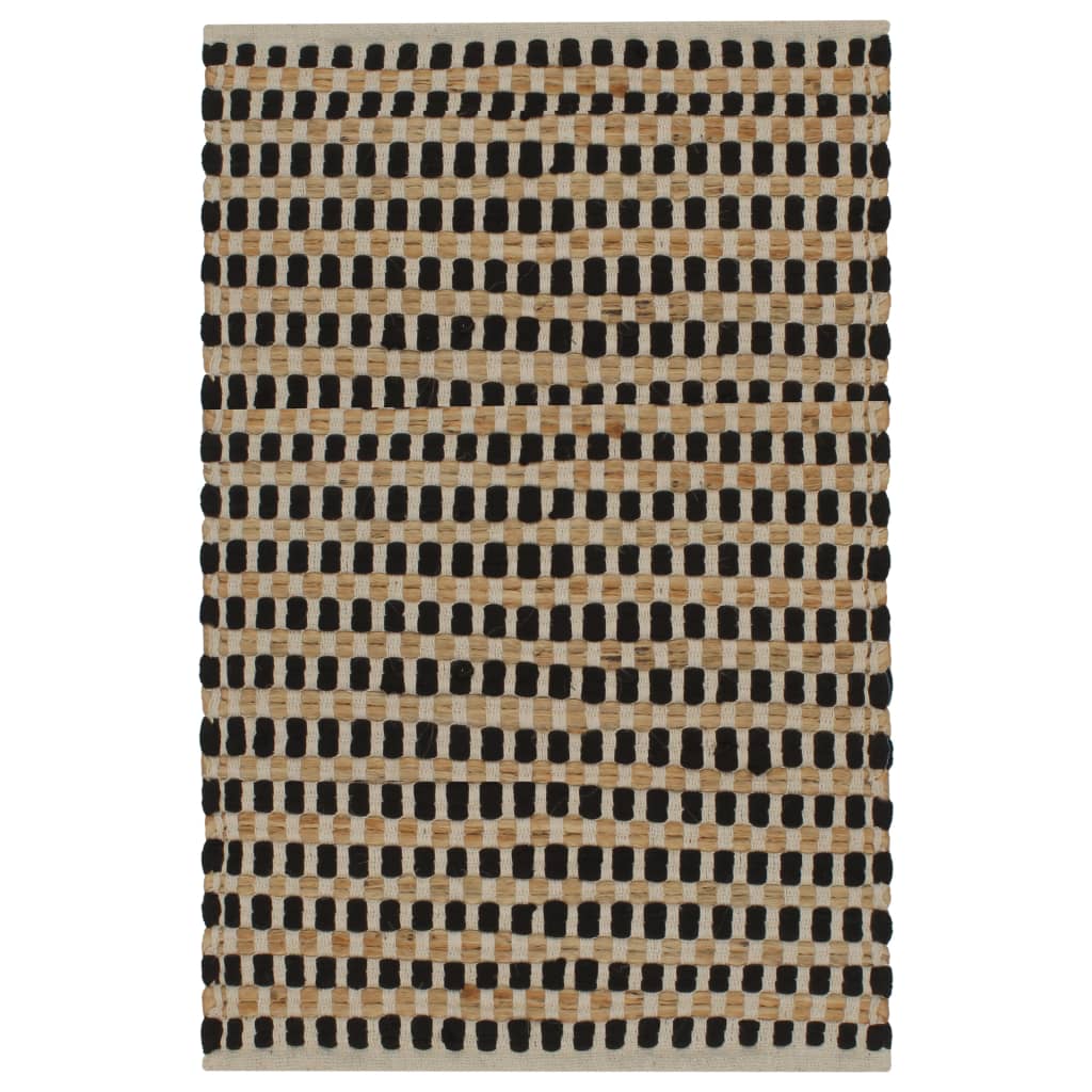 Vidaxl Bademattierungshandhand -Hand -Jute und Staub natürlicher und schwarz