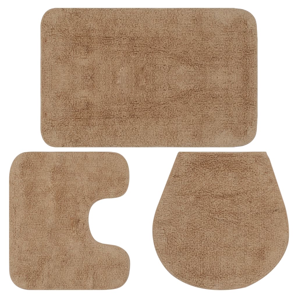 Vidaxl Bademattierungsset von Stoff Beige 3-Stück